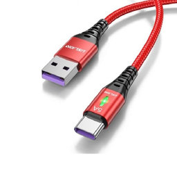 FixPremium - USB-C / USB Cable cu LED Indicator (1m), roșu