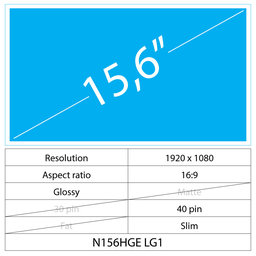 Toshiba Satellite E55D 15.6 LCD Slim Lucios 40 pin Full HD