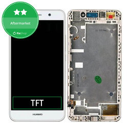 Huawei Y6 - Ecran LCD + Sticlă Tactilă + Ramă (White) TFT