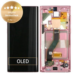 Samsung Galaxy Note 10 - Ecran LCD + Sticlă Tactilă + Ramă (Aura Pink) - GH82-20818F, GH82-20817F Genuine Service Pack