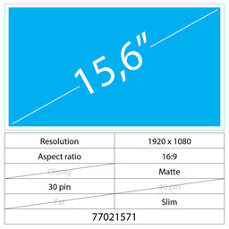 15.6 LCD NanoEdge Matte 30 pini Full HD Fără mânere