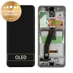 Samsung Galaxy S20 G980F - Ecran LCD + Sticlă Tactilă + Ramă (Cloud White) - GH82-22123B, GH82-22131B Genuine Service Pack