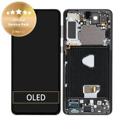 Samsung Galaxy S21 Plus G996B - Ecran LCD + Sticlă Tactilă + Ramă (Phantom Black) - GH82-24554A, GH82-24553A, GH82-27267A Genuine Service Pack