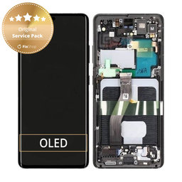 Samsung Galaxy S21 Ultra G998B - Ecran LCD + Sticlă tactilă + Ramă (Phantom Black) - GH82-26035A, GH82-26036A Genuine Service Pack