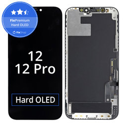 Apple iPhone 12, 12 Pro - Ecran LCD + Sticlă Tactilă + Ramă Hard OLED FixPremium