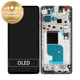 Motorola Edge 30 Pro XT2201 - Ecran LCD + Sticla Tactilă + Ramă (Black) - 5D68C20263, 5D68C20276 Genuine Service Pack