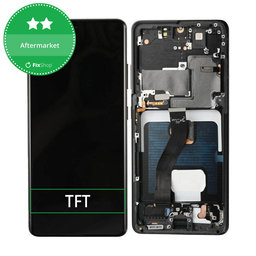 Samsung Galaxy S21 Ultra G998B - Ecran LCD + Sticlă Tactilă + Ramă (Phantom Black) TFT