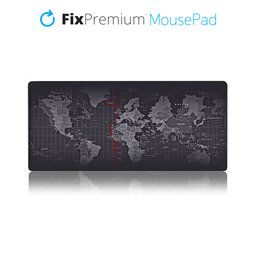 FixPremium - Pad pentru mouse si tastatura cu o temă de hartă, negru