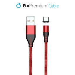 FixPremium - USB-C / USB Cablu Magnetic (1m), roșu