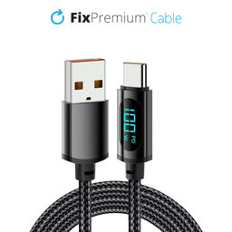 FixPremium - USB-C / USB Cablu cu functie Power Delivery (1m), negru