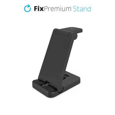 FixPremium - Pliere 3in1 Stand pentru iPhone, Apple Watch & AirPods, negru