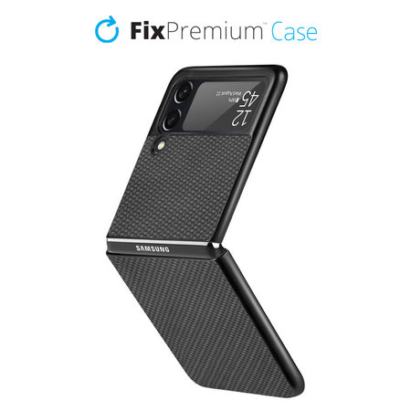 FixPremium - Caz Carbon pentru Samsung Galaxy Z Flip 4, negru