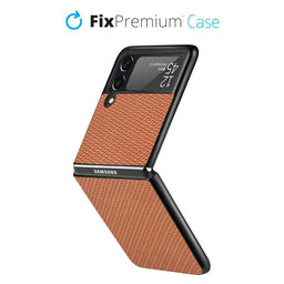 FixPremium - Caz Carbon pentru Samsung Galaxy Z Flip 3, maro