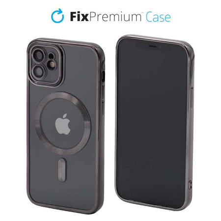 FixPremium - Caz Crystal cu MagSafe pentru iPhone 12 & 12 Pro, negru