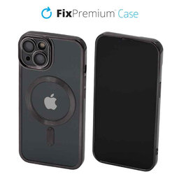 FixPremium - Caz Crystal cu MagSafe pentru iPhone 13 & 14, negru