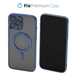 FixPremium - Caz Crystal cu MagSafe pentru iPhone 12 Pro Max, albastru