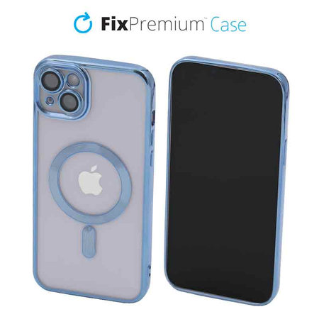 FixPremium - Caz Crystal cu MagSafe pentru iPhone 14 Plus, albastru