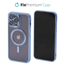 FixPremium - Caz Crystal cu MagSafe pentru iPhone 14 Pro Max, albastru