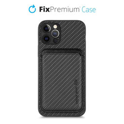 FixPremium - Caz Carbon cu MagSafe Wallet pentru iPhone 12 Pro Max, negru