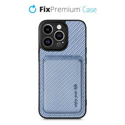 FixPremium - Caz Carbon cu MagSafe Wallet pentru iPhone 14 Pro, albastru