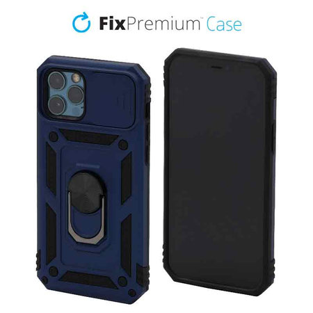 FixPremium - Caz CamShield pentru iPhone 12 & 12 Pro, albastru