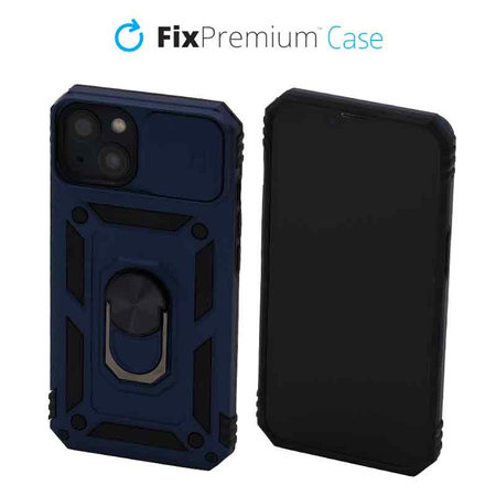 FixPremium - Caz CamShield pentru iPhone 13 & 14, albastru