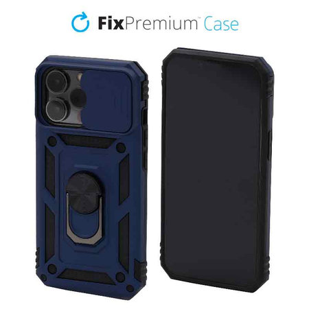 FixPremium - Caz CamShield pentru iPhone 13 Pro, albastru