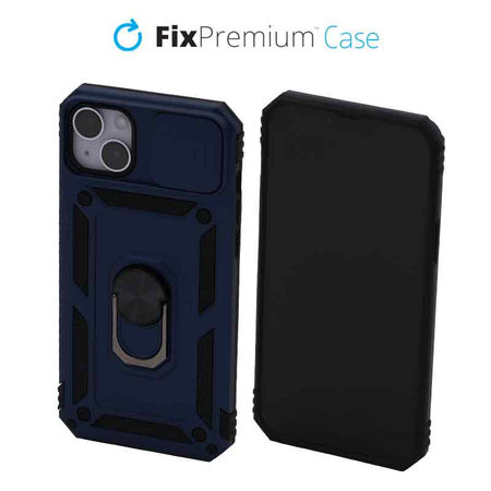 FixPremium - Caz CamShield pentru iPhone 14 Plus, albastru