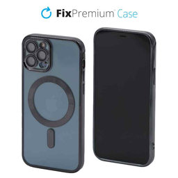 FixPremium - Caz Crystal cu MagSafe pentru iPhone 12 Pro, negru