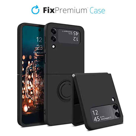 FixPremium - Caz Ring pentru Samsung Galaxy Z Flip 4, negru