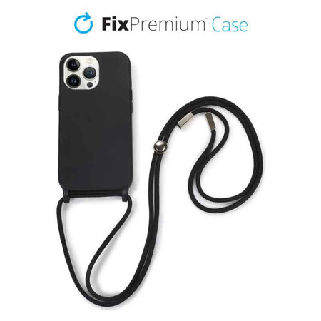 FixPremium - Silicon Caz cu String pentru iPhone 12 Pro Max, negru