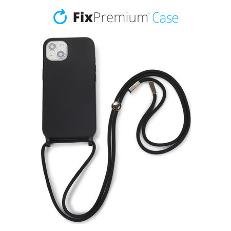 FixPremium - Silicon Caz cu String pentru iPhone 13 & 14, negru