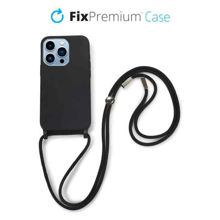 FixPremium - Silicon Caz cu String pentru iPhone 13 Pro Max, negru