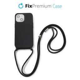 FixPremium - Silicon Caz cu String pentru iPhone 14 Plus, negru