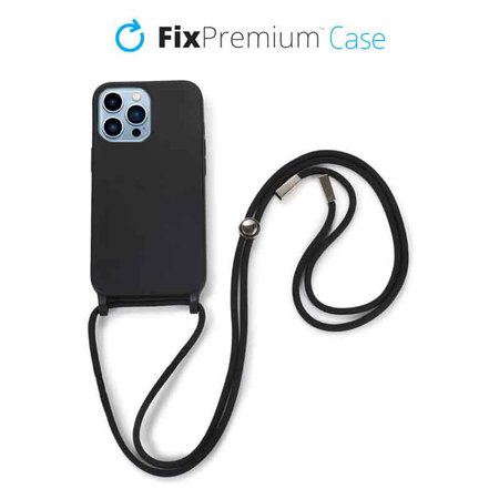 FixPremium - Silicon Caz cu String pentru iPhone 14 Pro, negru