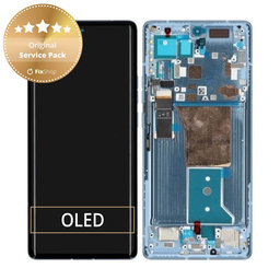 Motorola Edge 40 Pro - Ecran LCD + Sticla Tactilă + Ramă (Lunar Blue) - 5D68C21987 Genuine Service Pack