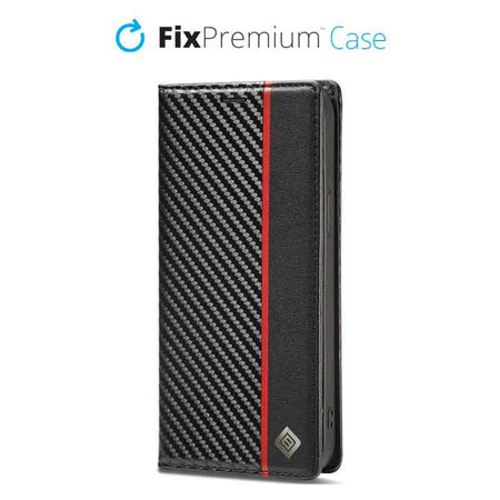 FixPremium - Caz Carbon Wallet pentru iPhone 11 Pro, negru