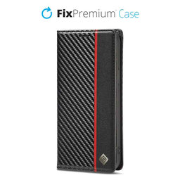 FixPremium - Caz Carbon Wallet pentru iPhone 11 Pro Max, negru