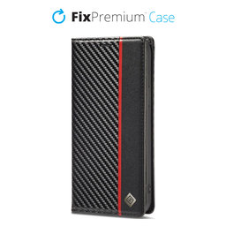 FixPremium - Caz Carbon Wallet pentru Xiaomi Redmi Note 11 Pro, negru