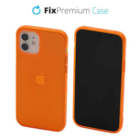 FixPremium - Caz Clear pentru iPhone 12 & 12 Pro, portocale