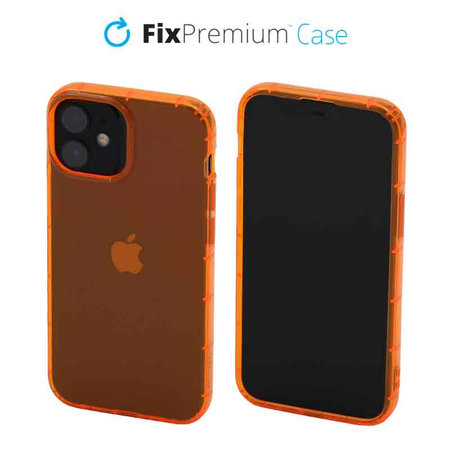 FixPremium - Caz Clear pentru iPhone 13 mini, portocale