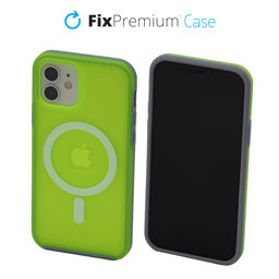 FixPremium - Caz Clear cu MagSafe pentru iPhone 12 & 12 Pro, neon green