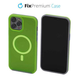 FixPremium - Caz Clear cu MagSafe pentru iPhone 12 Pro Max, neon green