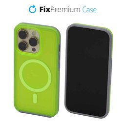 FixPremium - Caz Clear cu MagSafe pentru iPhone 14 Pro, neon green