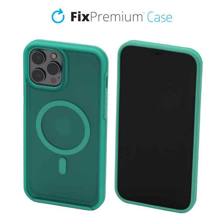 FixPremium - Caz Clear cu MagSafe pentru iPhone 12 Pro Max, mint blue