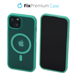 FixPremium - Caz Clear cu MagSafe pentru iPhone 13, mint blue