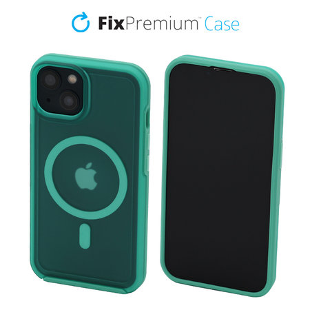 FixPremium - Caz Clear cu MagSafe pentru iPhone 13, mint blue