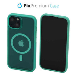 FixPremium - Caz Clear cu MagSafe pentru iPhone 14, mint blue