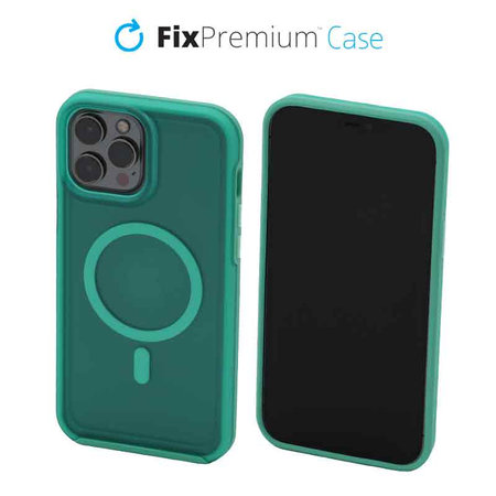 FixPremium - Caz Clear cu MagSafe pentru iPhone 14 Pro Max, mint blue