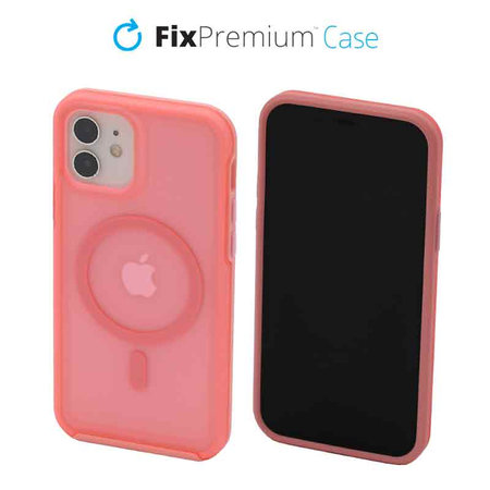 FixPremium - Caz Clear cu MagSafe pentru iPhone 12 & 12 Pro, peach pink